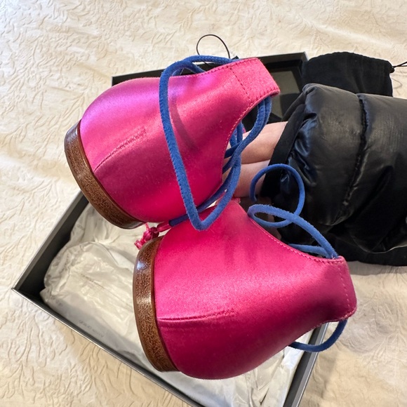 Giorgio Armani Vibrant Pink and Blue Flats - Picture 7 of 8